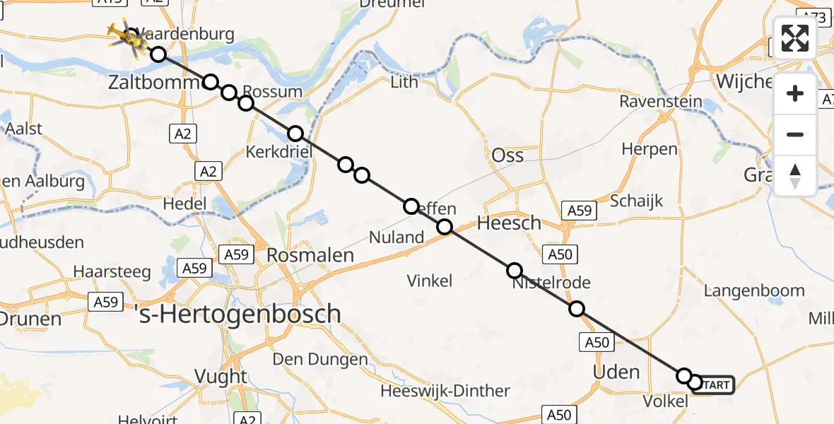 Routekaart van de vlucht: Lifeliner 3 naar Haaften, Enggraaf