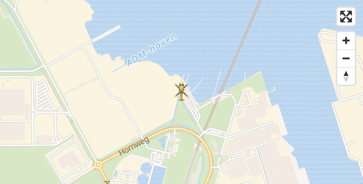 Routekaart van de vlucht: Lifeliner 1 naar Amsterdam Heliport, Amsterdam Heliport