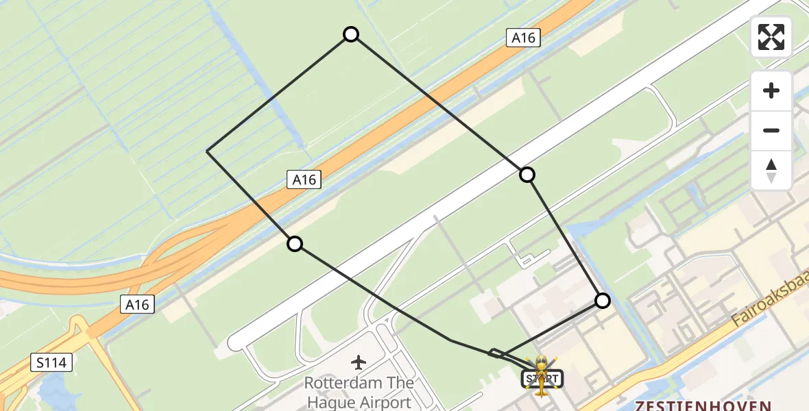 Routekaart van de vlucht: Lifeliner 2 naar Rotterdam The Hague Airport, Rotterdam The Hague Airport