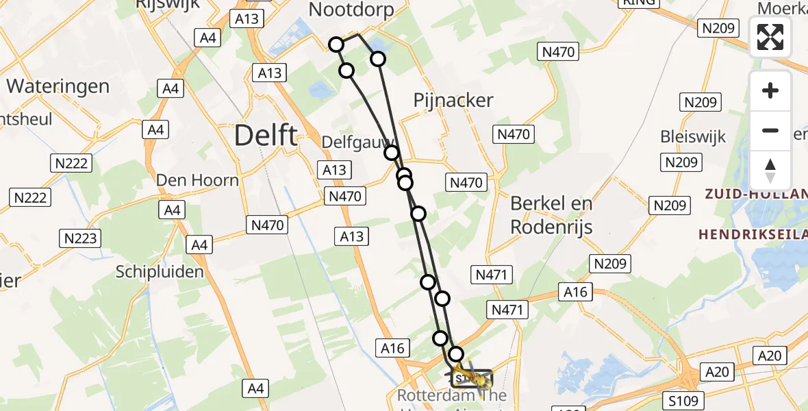 Routekaart van de vlucht: Lifeliner 2 naar Rotterdam The Hague Airport, Rotterdam The Hague Airport