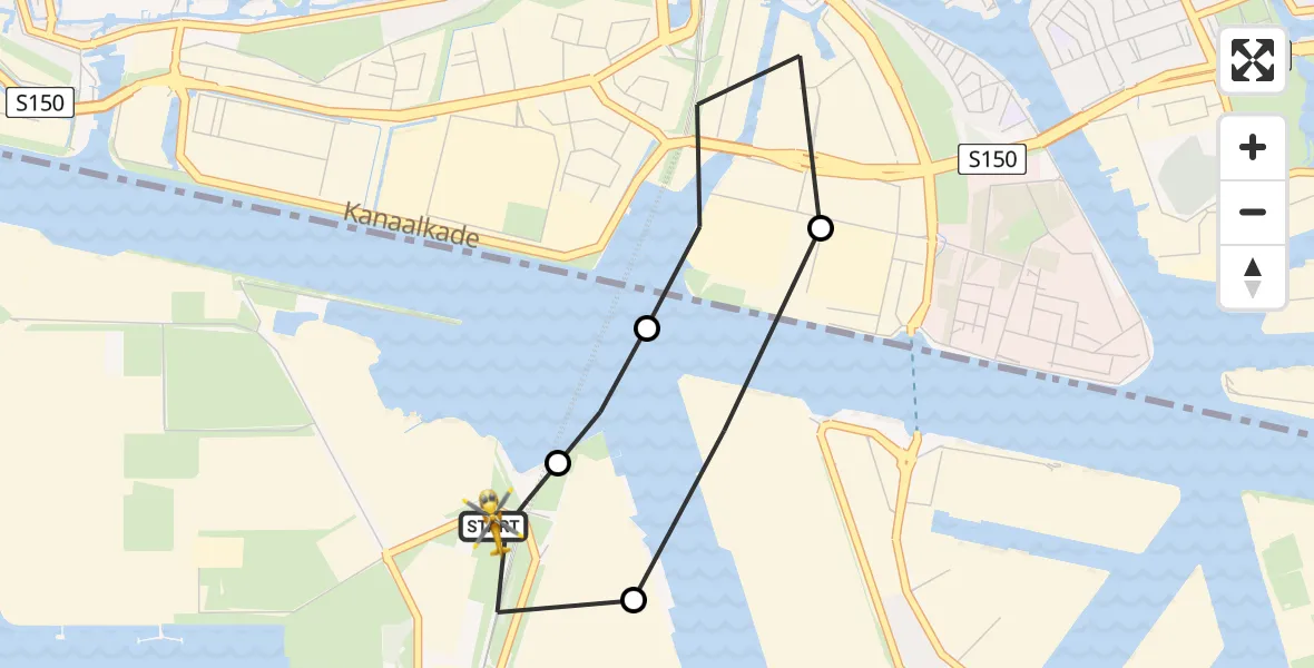 Routekaart van de vlucht: Lifeliner 1 naar Amsterdam Heliport, Amsterdam Heliport