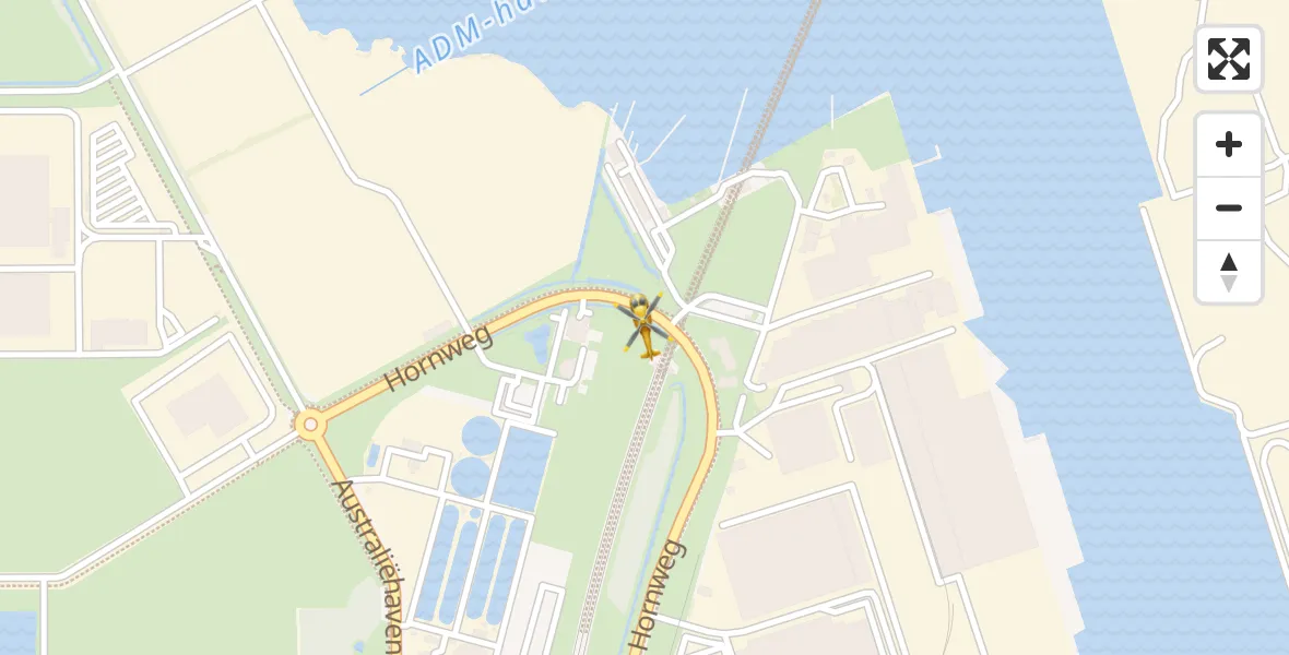 Routekaart van de vlucht: Lifeliner 1 naar Amsterdam Heliport