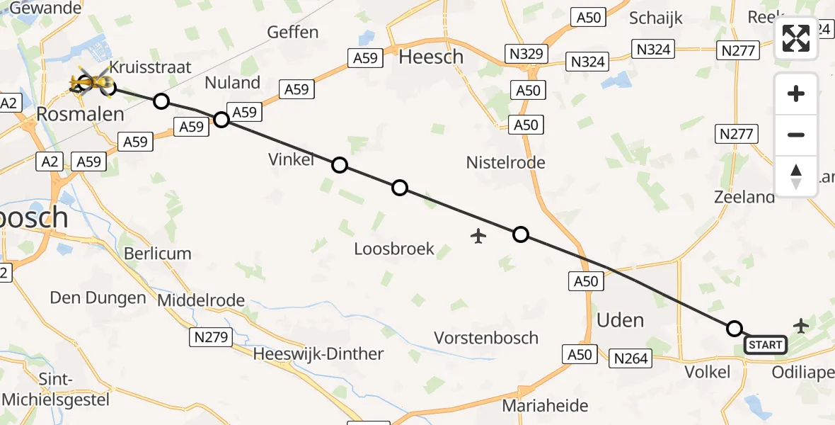 Routekaart van de vlucht: Lifeliner 3 naar Rosmalen, Zuster Gertrudosingel