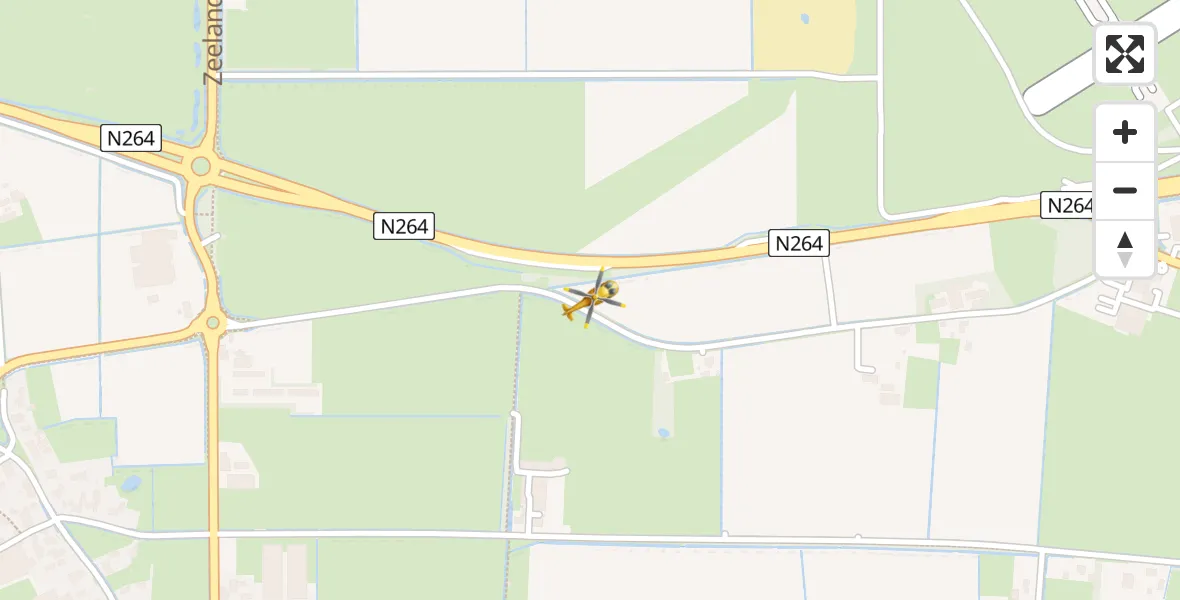 Routekaart van de vlucht: Lifeliner 3 naar Vliegbasis Volkel, Rouwstraat