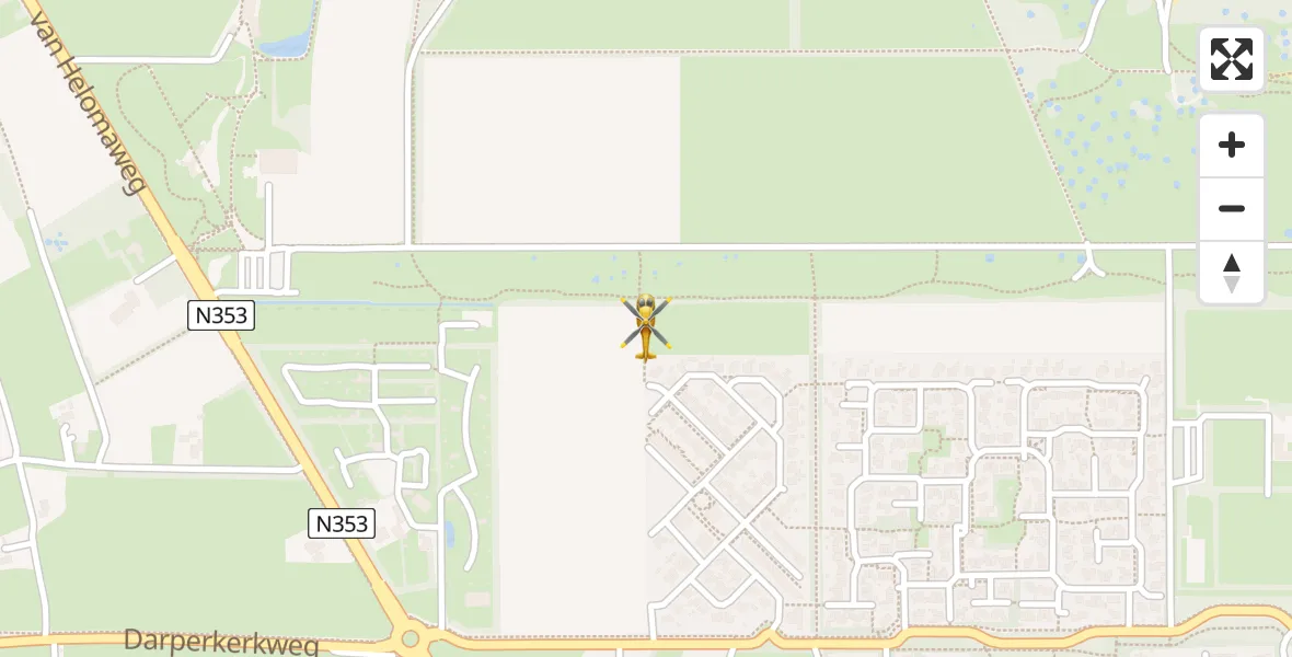 Routekaart van de vlucht: Lifeliner 4 naar Havelte, 2e Meerkampweg