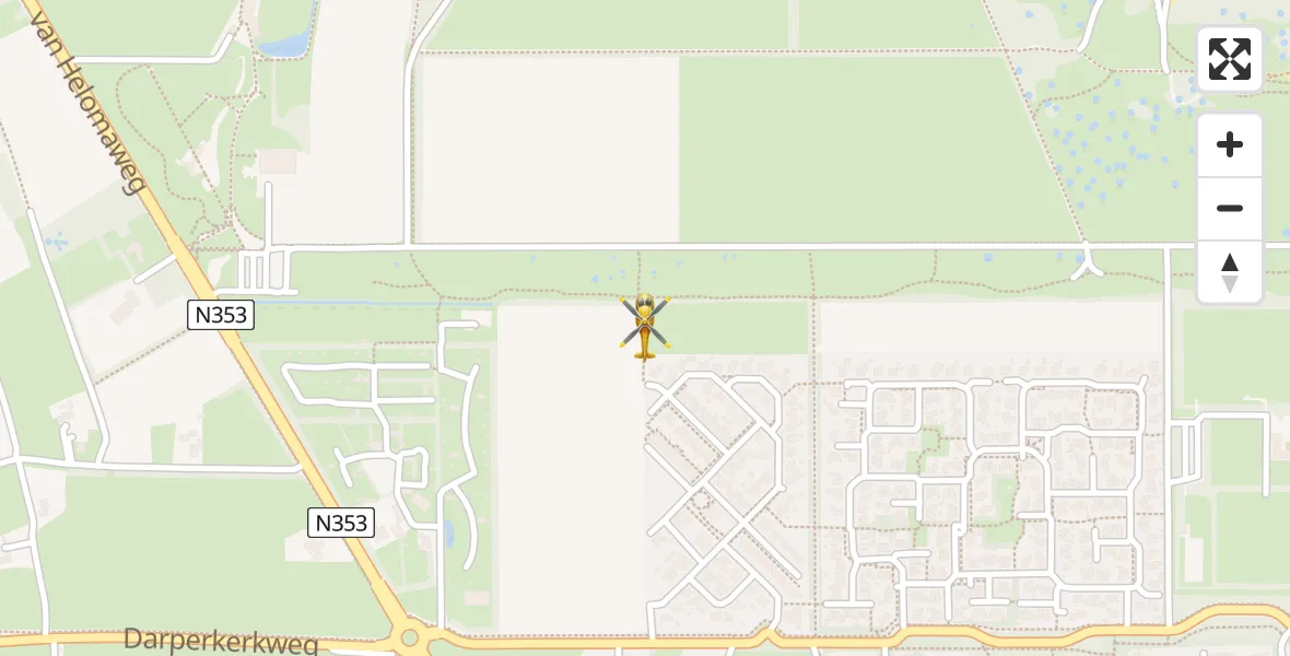 Routekaart van de vlucht: Lifeliner 4 naar Havelte, 2e Meerkampweg