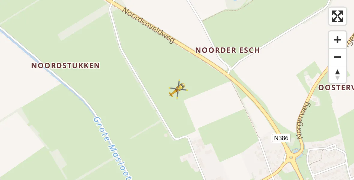 Routekaart van de vlucht: Lifeliner 4 naar Donderen, Noordeinde