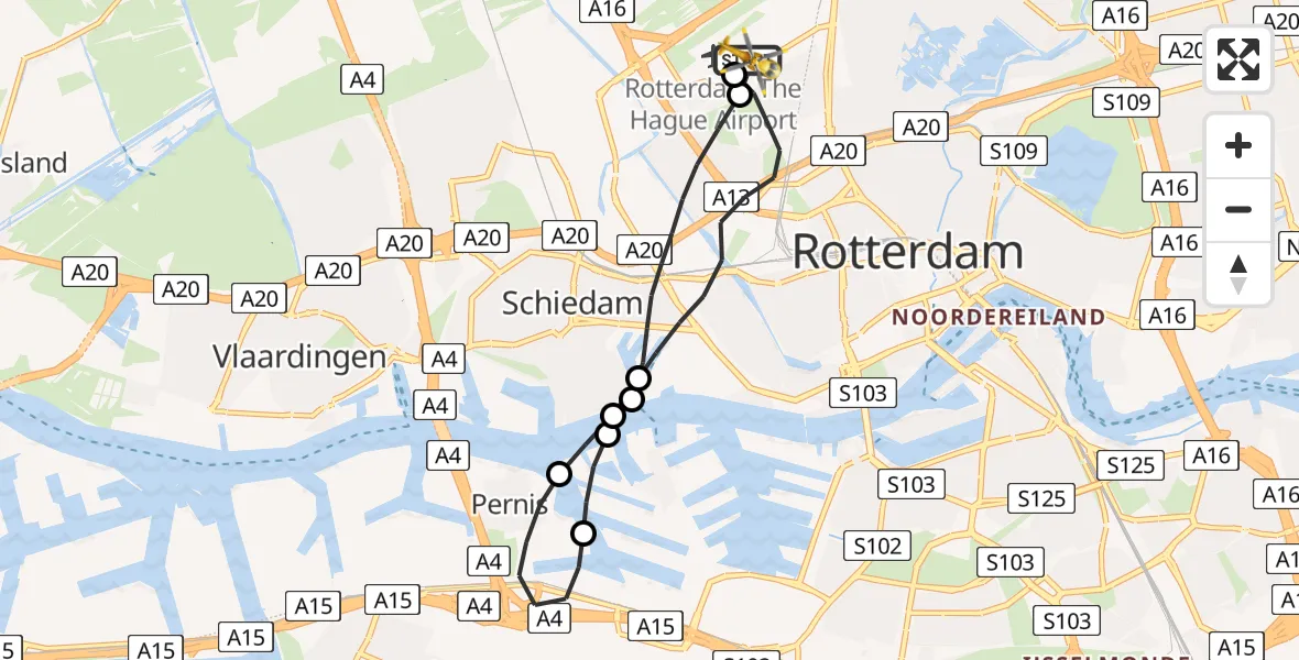 Routekaart van de vlucht: Lifeliner 2 naar Rotterdam The Hague Airport, Rotterdam The Hague Airport