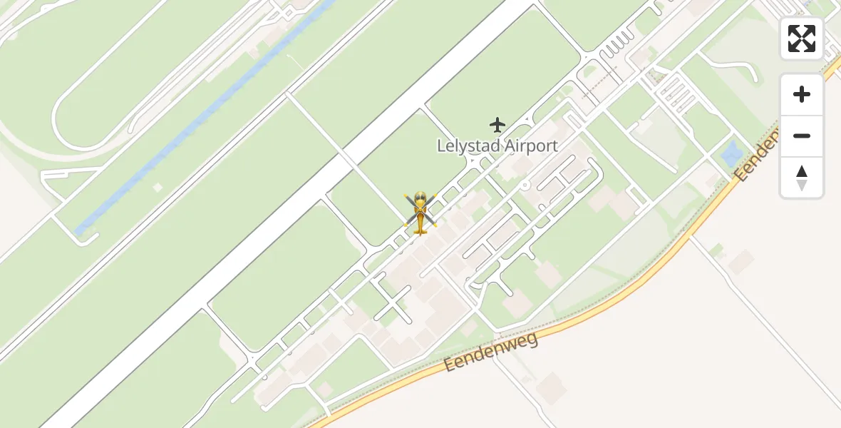 Routekaart van de vlucht: Traumahelikopter naar Lelystad Airport, Lelystad Airport