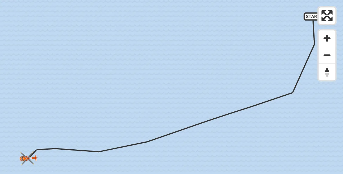 Routekaart van de vlucht: Kustwachthelikopter naar Noordzee, Noordzee
