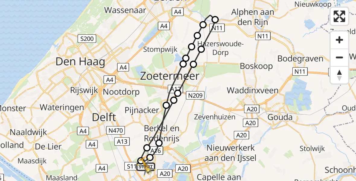 Routekaart van de vlucht: Lifeliner 2 naar Rotterdam The Hague Airport, Rotterdam The Hague Airport