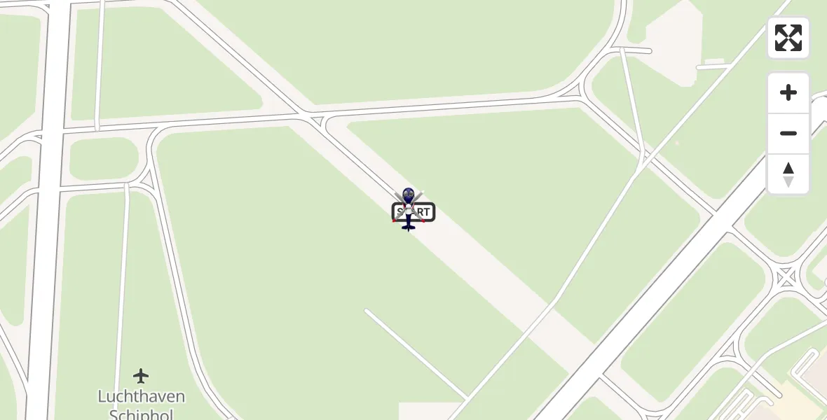 Routekaart van de vlucht: Politiehelikopter naar Amsterdam Vliegveld Schiphol, Amsterdam Vliegveld Schiphol