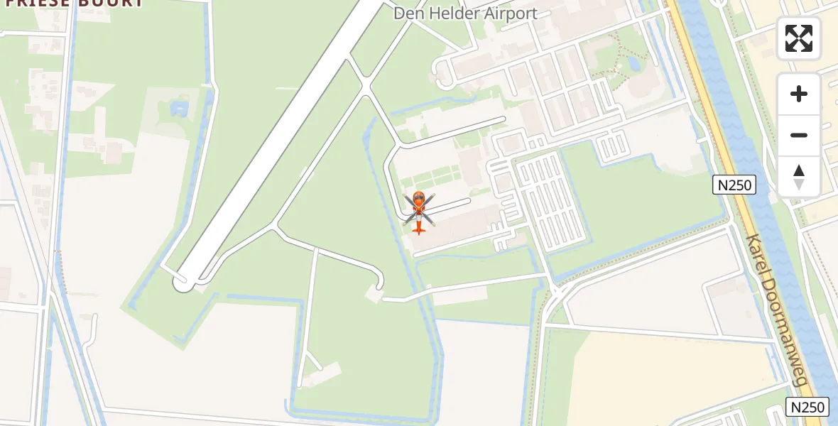 Vluchtroute Kustwachthelikopter van Militair vliegveld De Kooy / Den Helder Airport naar Militair vliegveld De Kooy / Den Helder Airport