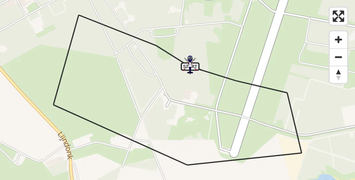 Routekaart van de vlucht: Politiehelikopter naar Vliegbasis Gilze Rijen, Vliegbasis Gilze Rijen
