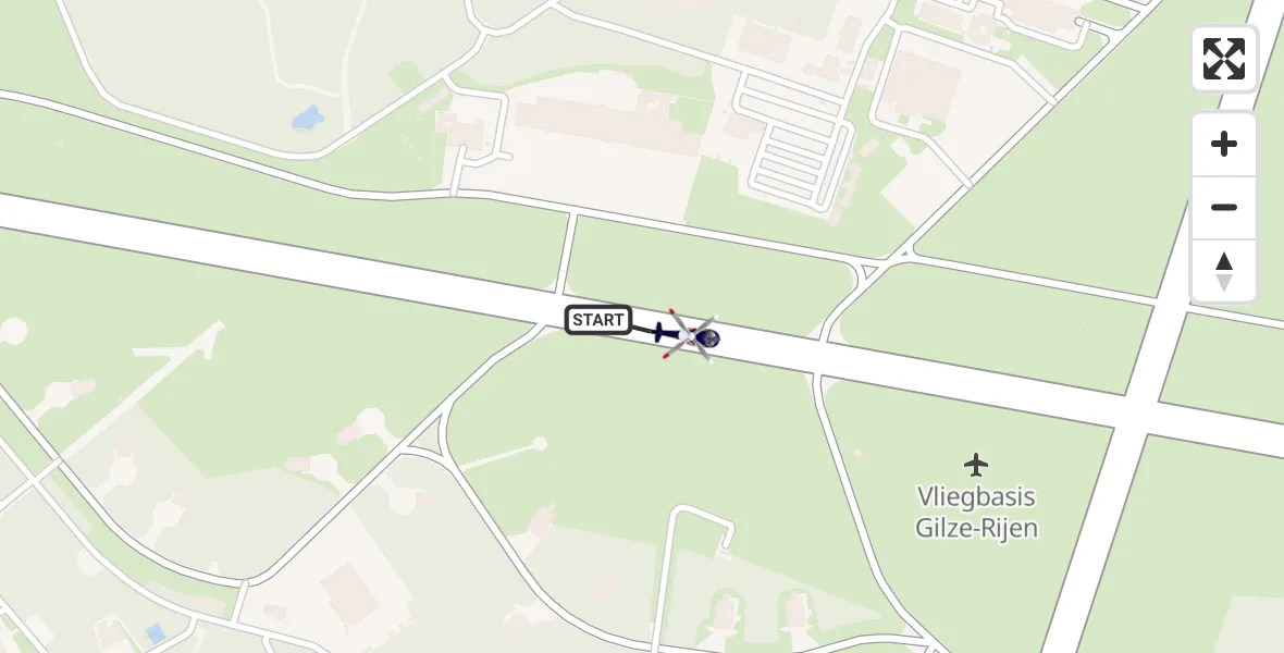 Routekaart van de vlucht: Politiehelikopter naar Vliegbasis Gilze Rijen, Vliegbasis Gilze Rijen