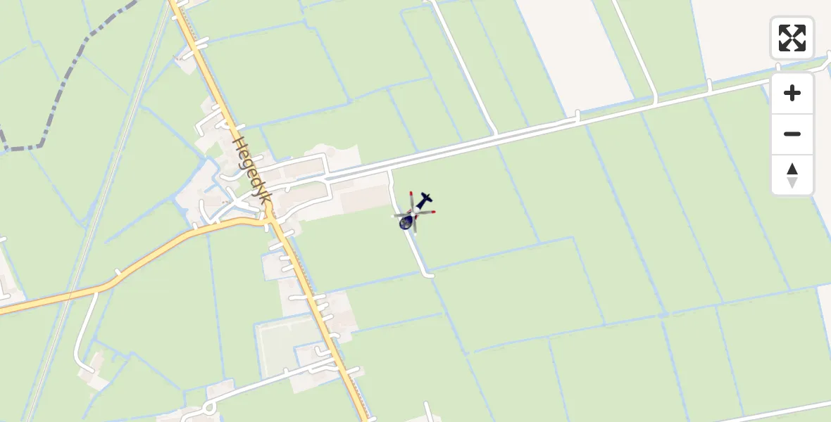 Vluchtroute Politiehelikopter van Jellum naar Jellum