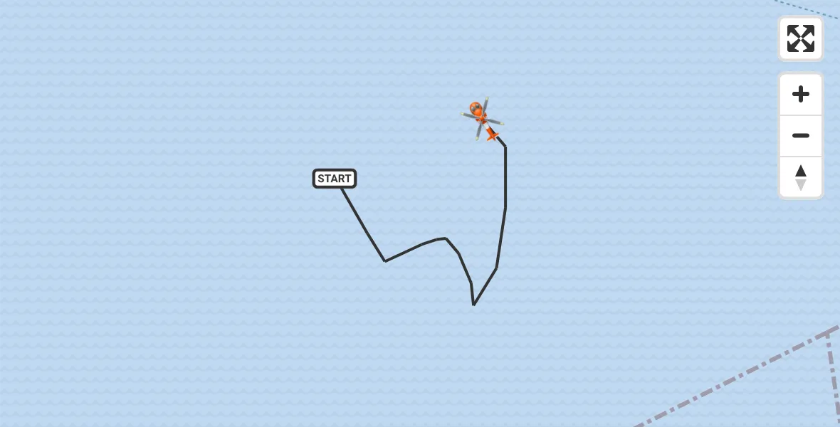 Routekaart van de vlucht: Kustwachthelikopter naar Oosterschelde, Oosterschelde