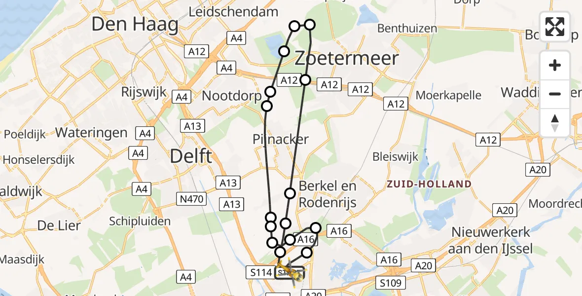 Routekaart van de vlucht: Lifeliner 2 naar Rotterdam The Hague Airport, Rotterdam The Hague Airport
