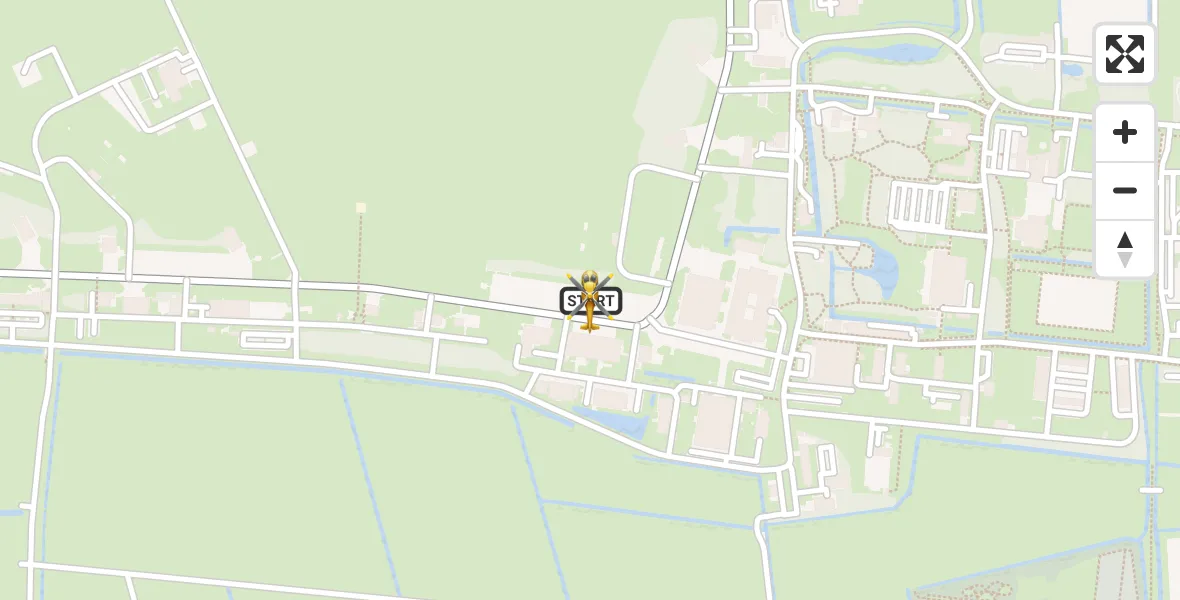 Vluchtroute Ambulancehelikopter van Vliegbasis Leeuwarden naar Vliegbasis Leeuwarden