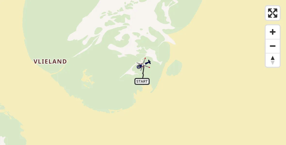 Routekaart van de vlucht: Politiehelikopter naar Vlieland, Vlieland