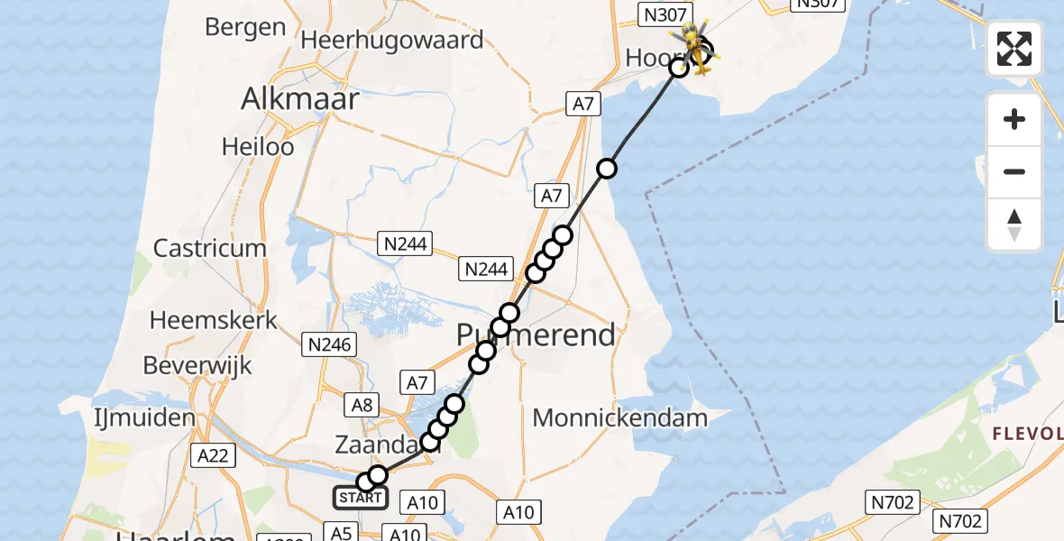 Routekaart van de vlucht: Lifeliner 1 naar Hoorn, Han Hoekstrahof