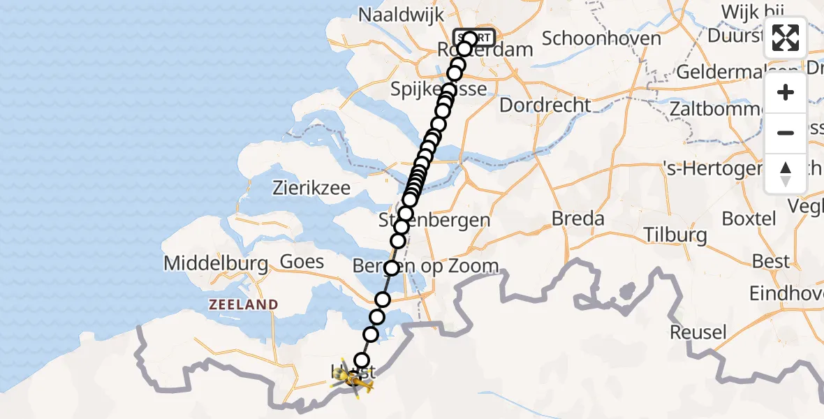 Routekaart van de vlucht: Lifeliner 2 naar Sint Jansteen, De Verrekijker