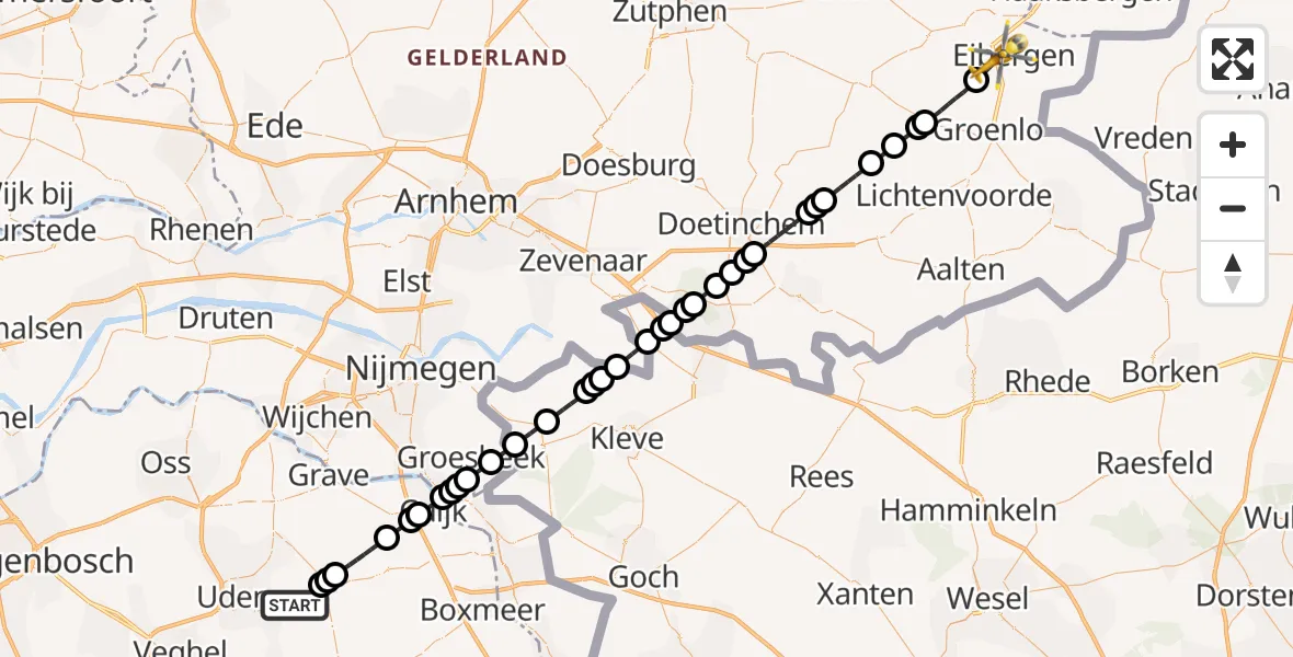 Routekaart van de vlucht: Lifeliner 3 naar Eibergen, Kuipersweg