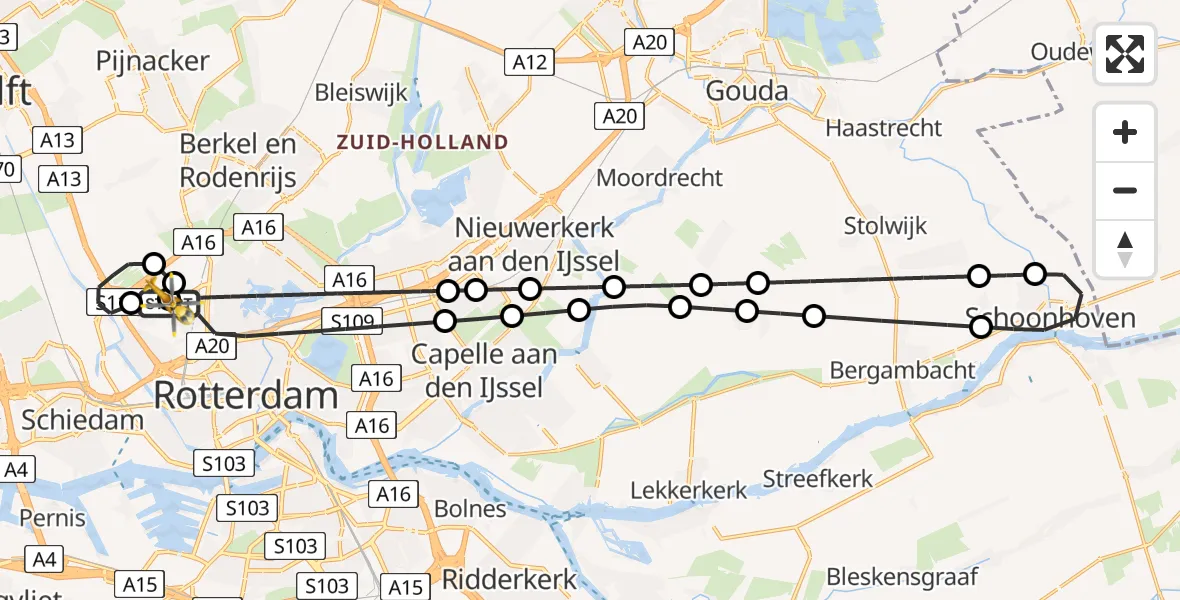 Routekaart van de vlucht: Lifeliner 2 naar Rotterdam The Hague Airport, Rotterdam The Hague Airport