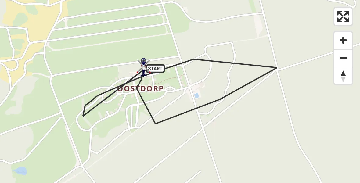 Routekaart van de vlucht: Politiehelikopter naar Harskamp, Stevenpolsepad