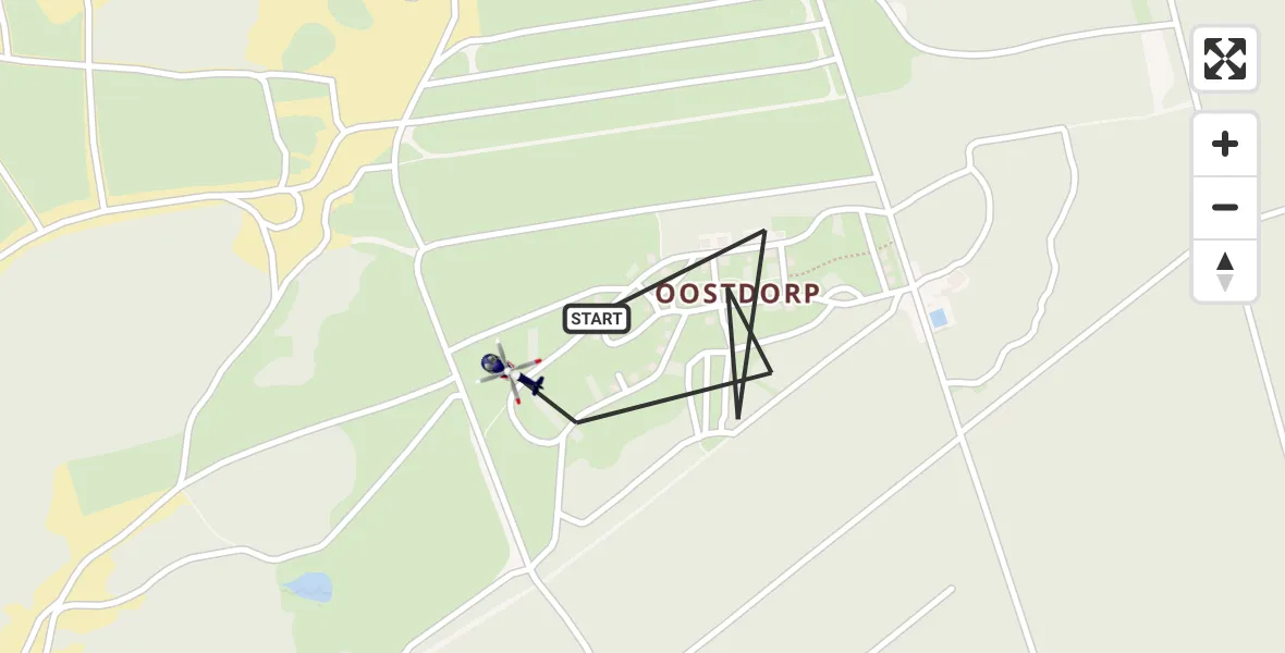 Routekaart van de vlucht: Politiehelikopter naar Harskamp, Stevenpolsepad