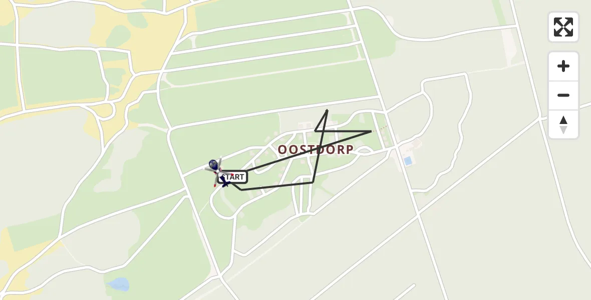 Routekaart van de vlucht: Politiehelikopter naar Harskamp, Stevenpolsepad