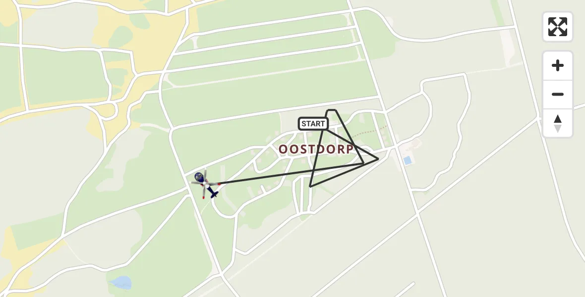 Routekaart van de vlucht: Politiehelikopter naar Harskamp, Stevenpolsepad