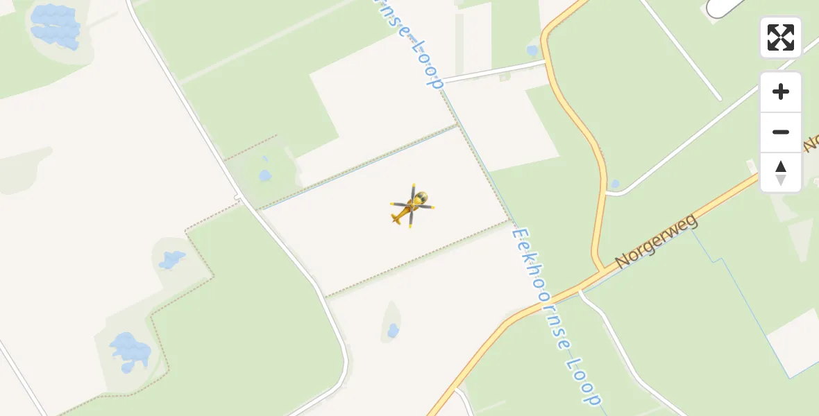 Vluchtroute Traumahelikopter van Donderen naar Donderen