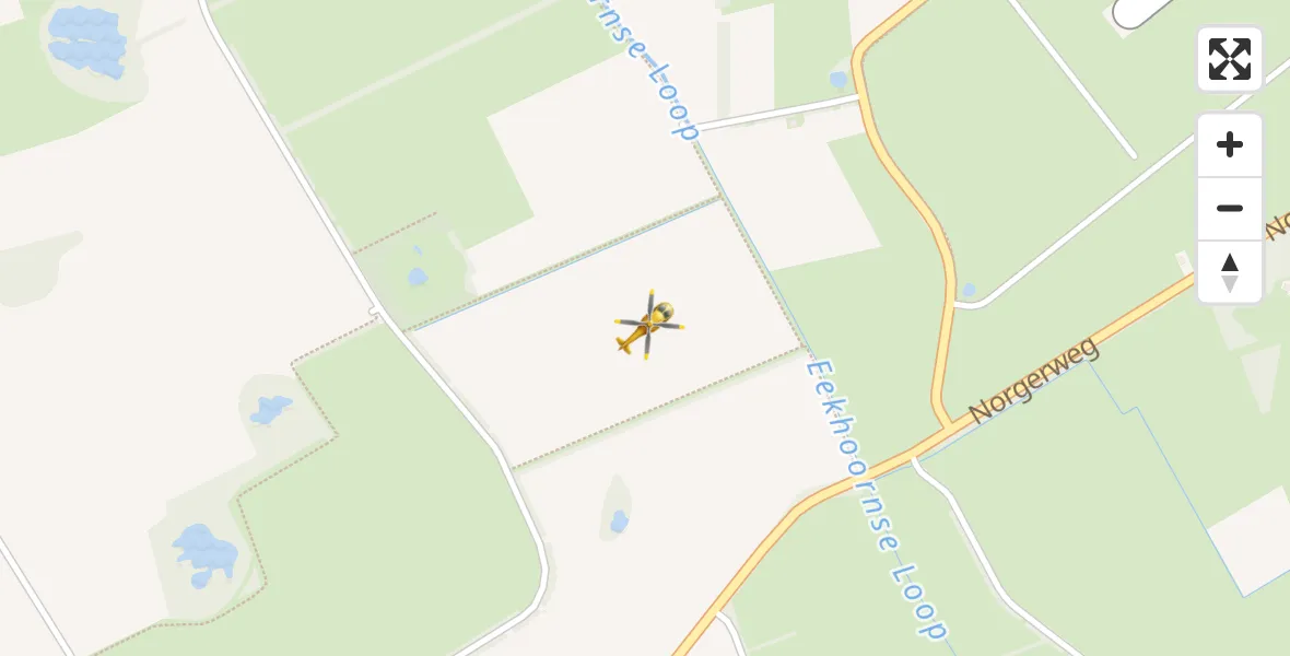 Vluchtroute Traumahelikopter van Donderen naar Donderen