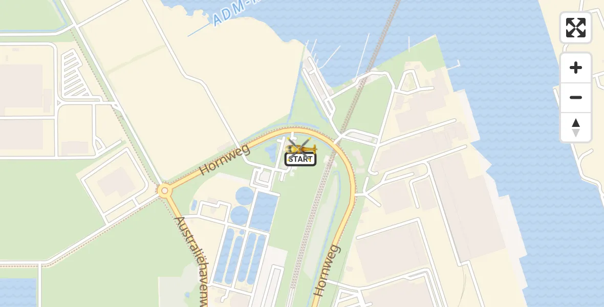 Routekaart van de vlucht: Lifeliner 1 naar Amsterdam Heliport, Amsterdam Heliport