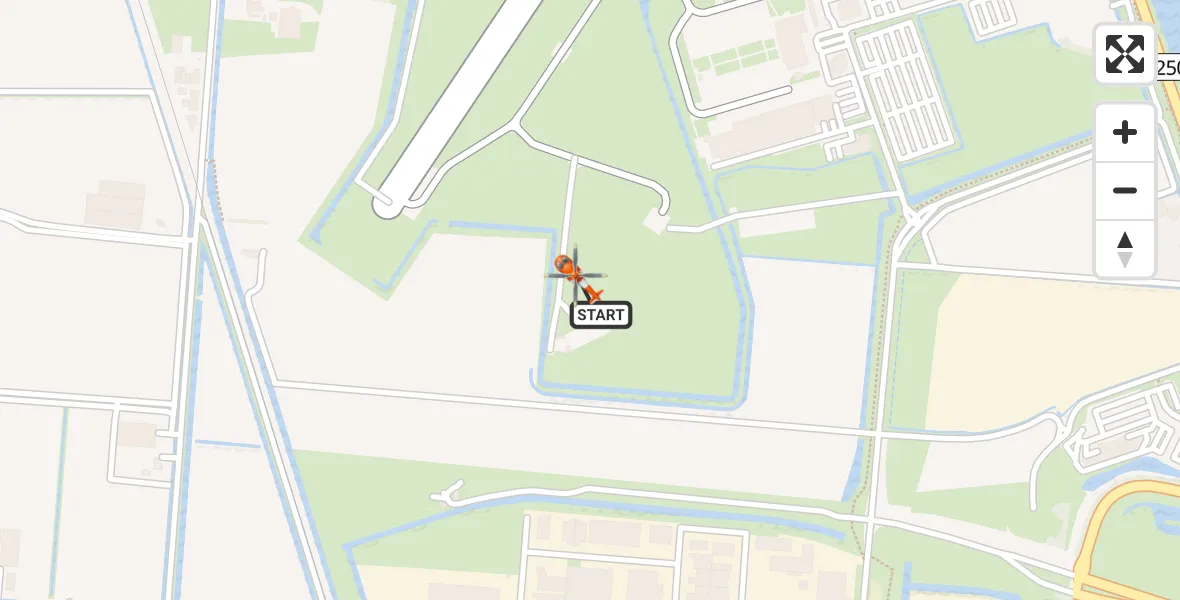 Routekaart van de vlucht: Kustwachthelikopter naar Militair vliegveld De Kooy / Den Helder Airport, Militair vliegveld De Kooy / Den Helder Airport