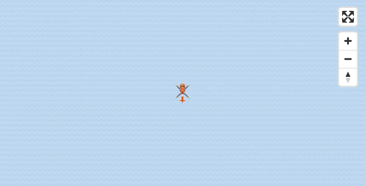 Routekaart van de vlucht:  naar Noordzee, Noordzee