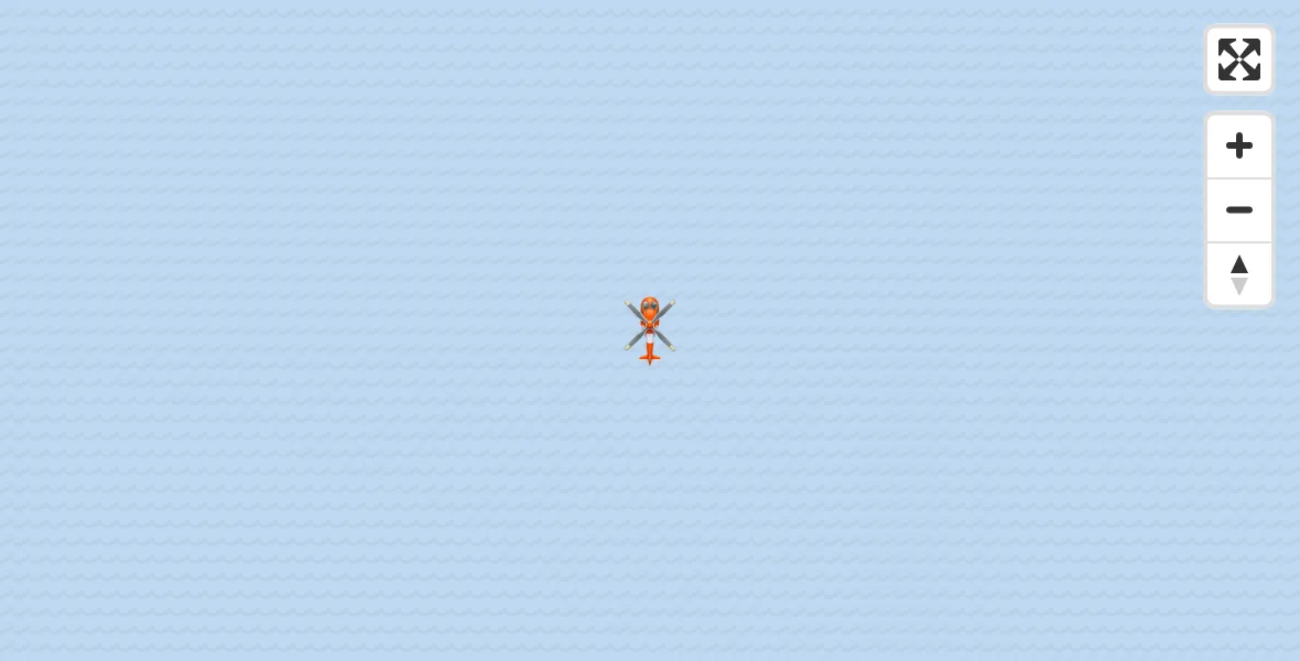 Routekaart van de vlucht:  naar Noordzee, Noordzee