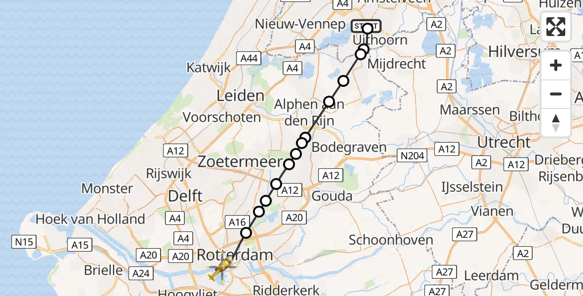 Routekaart van de vlucht: Lifeliner 2 naar Rotterdam, Bartel Wiltonkade