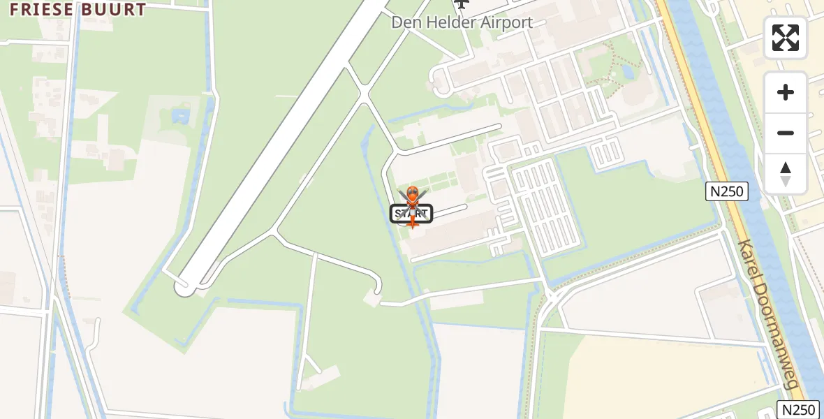 Vluchtroute Kustwachthelikopter van Militair vliegveld De Kooy / Den Helder Airport naar Militair vliegveld De Kooy / Den Helder Airport
