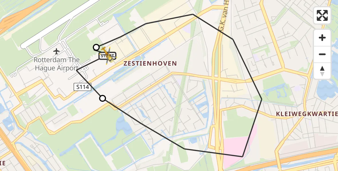 Routekaart van de vlucht: Lifeliner 2 naar Rotterdam The Hague Airport, Rotterdam The Hague Airport