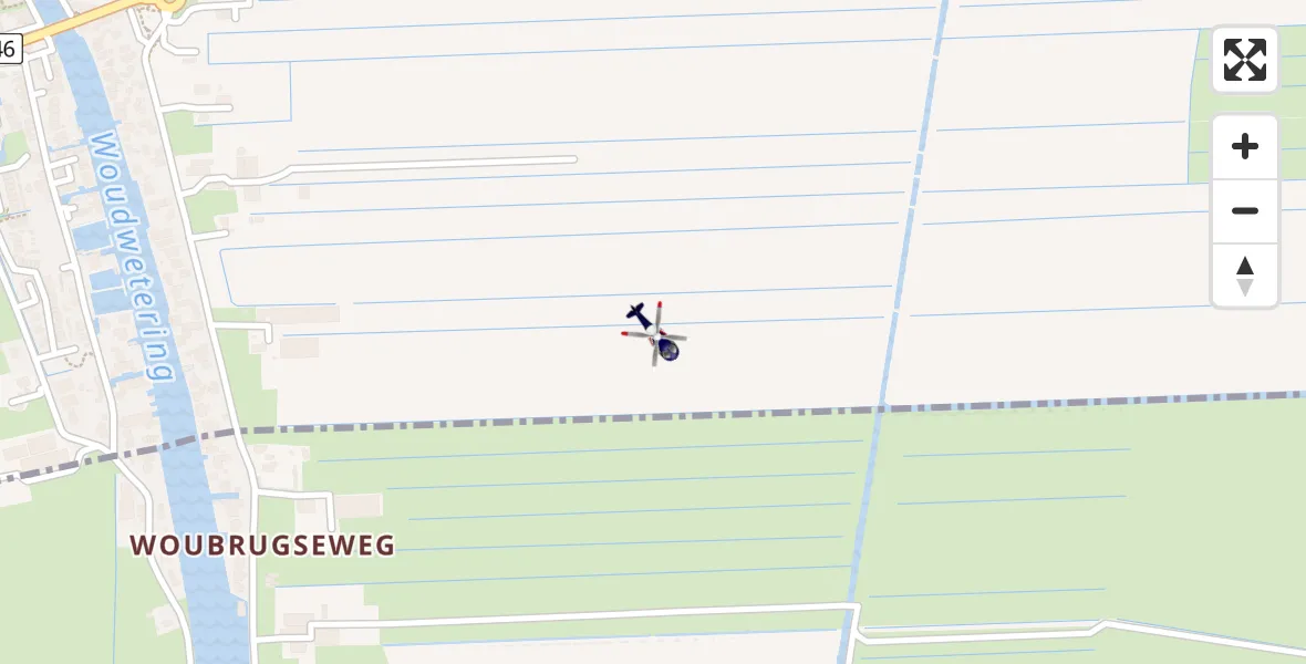 Vluchtroute Politiehelikopter van Woubrugge naar Woubrugge