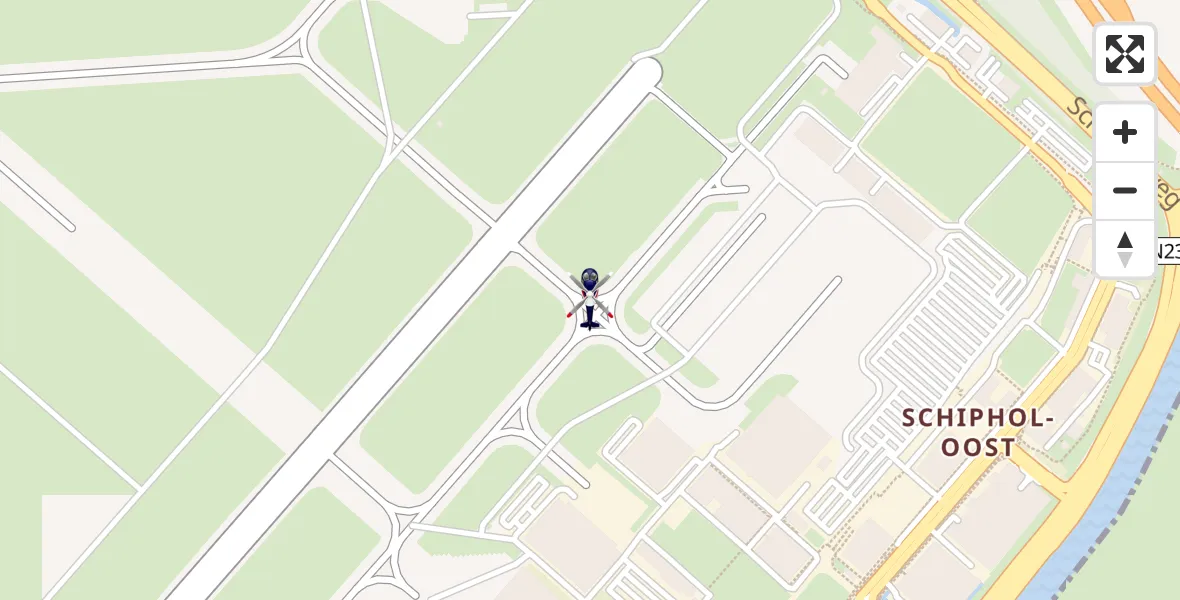 Vluchtroute Politiehelikopter van Amsterdam Vliegveld Schiphol naar Amsterdam Vliegveld Schiphol
