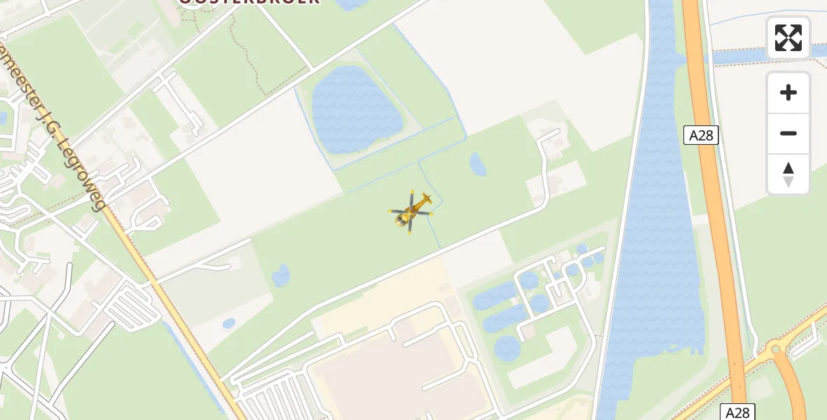 Vluchtroute Traumahelikopter van Eelde naar Eelde