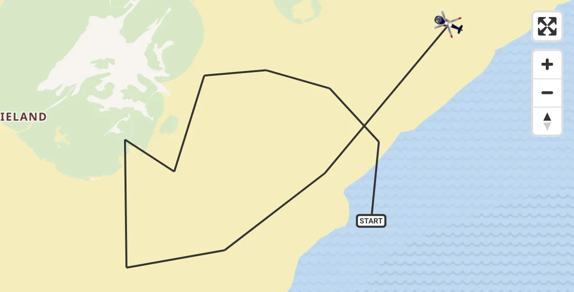 Vluchtroute Politiehelikopter van Vlieland naar Vlieland