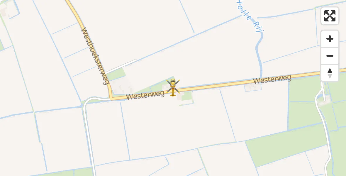 Vluchtroute Ambulancehelikopter van St.-Jacobiparochie naar St.-Jacobiparochie