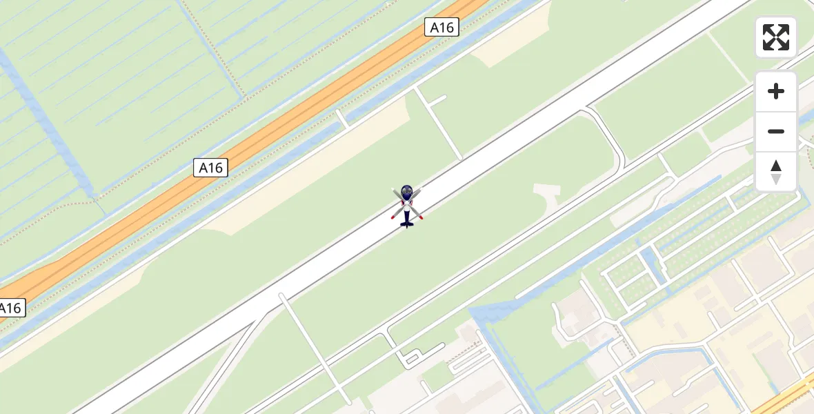 Vluchtroute Politiehelikopter van Rotterdam The Hague Airport naar Rotterdam The Hague Airport