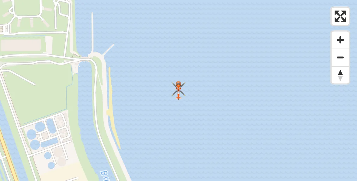 Vluchtroute Kustwachthelikopter van Den Helder naar Den Helder