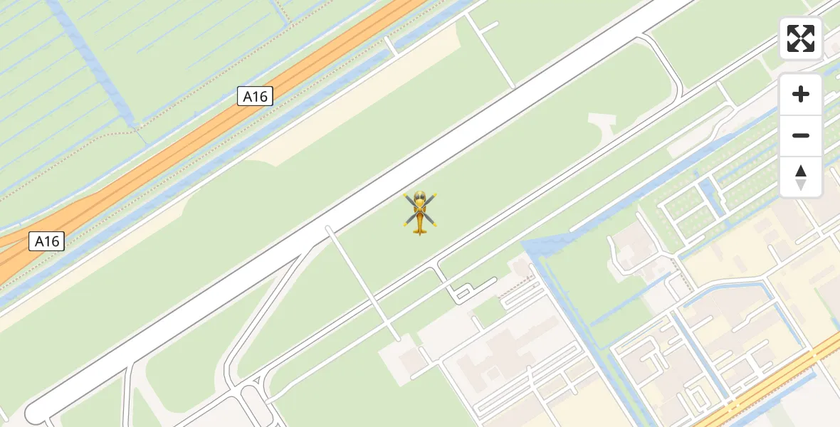 Vluchtroute Traumahelikopter van Rotterdam The Hague Airport naar Rotterdam The Hague Airport