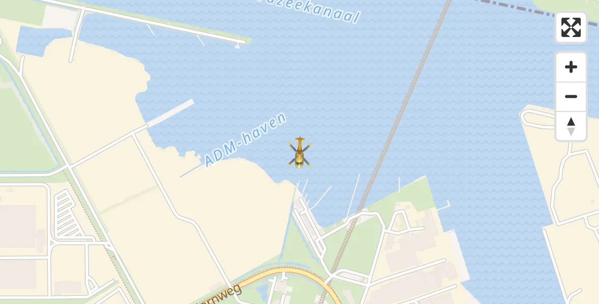 Vluchtroute Traumahelikopter van Amsterdam Heliport naar Amsterdam Heliport